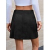 image:imageCicy Bell Womens Corduroy Mini Skirt Casual High Waisted Side Slit Aline Work Short Skirts Black