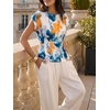 image:imageCicy Bell Womens Peplum Tops Summer Babydoll Cap Sleeve TShirts Dressy Casual Crew Neck Pleated BlousesBlueyellow