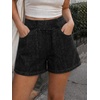 image:imageCicy Bell Womens Summer Pull on Jean Shorts Casual Trendy Elastic High Waisted Denim Shorts Baggy Seam Jorts with PocketsBlack