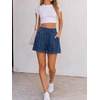image:imageCicy Bell Womens Summer Pull on Jean Shorts Casual Trendy Elastic High Waisted Denim Shorts Baggy Seam Jorts with PocketsNavy