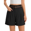 image:imageCicy Bell Dress Shorts for Women High Waisted Dressy Casual Shorts Wide Leg Business Work Pleated Trouser with PocketsBlack