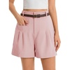 image:imageCicy Bell Dress Shorts for Women High Waisted Dressy Casual Shorts Wide Leg Business Work Pleated Trouser with PocketsPink