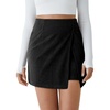 image:imageCicy Bell Womens Corduroy Mini Skirt Casual High Waisted Side Slit Aline Work Short Skirts Black