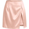 image:imageCicy Bell Womens Satin Mini Skirt High Waist Side Slit Work Casual Skirts  Builtin Shorts Aline Silky Wrap Skort Dressy Office WearPink