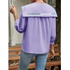 image:imageCicy Bell Womens Floral Button Down Shirts Trendy Casual 34 Lantern Sleeve Blouse Square Neck Collared TopsLight Purple