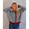 image:imageCicy Bell Womens Striped Cardigan Sweaters Long Sleeve Button Up Knit Tops  Color Block Loose Fit Button Down Open Front Casual Cardigan Fall WinterBlack