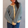image:imageCicy Bell Womens Striped Cardigan Sweaters Long Sleeve Button Up Knit Tops  Color Block Loose Fit Button Down Open Front Casual Cardigan Fall WinterCoffee