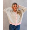 image:imageCicy Bell Womens Striped Cardigan Sweaters Long Sleeve Button Up Knit Tops  Color Block Loose Fit Button Down Open Front Casual Cardigan Fall WinterLight Khaki
