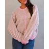image:imageCicy Bell Womens Striped Cardigan Sweaters Long Sleeve Button Up Knit Tops  Color Block Loose Fit Button Down Open Front Casual Cardigan Fall WinterLilac