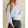 image:imageCicy Bell Womens Striped Cardigan Sweaters Long Sleeve Button Up Knit Tops  Color Block Loose Fit Button Down Open Front Casual Cardigan Fall WinterPinkblue