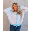image:imageCicy Bell Womens Striped Cardigan Sweaters Long Sleeve Button Up Knit Tops  Color Block Loose Fit Button Down Open Front Casual Cardigan Fall WinterPinkblue