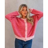 image:imageCicy Bell Womens Striped Cardigan Sweaters Long Sleeve Button Up Knit Tops  Color Block Loose Fit Button Down Open Front Casual Cardigan Fall WinterRed