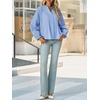 image:imageCicy Bell Womens Button Down Shirts Pleated V Neck Puff Long Sleeve Dressy Tops Loose Fit Casual Cute BlouseSky Blue
