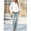 image:imageCicy Bell Womens Button Down Shirts Pleated V Neck Puff Long Sleeve Dressy Tops Loose Fit Casual Cute BlouseWhite