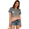 image:imageCicy Bell Womens Dandelion Print T Shirts Cute Graphic Tees Short Sleeve Summer Cotton Tee TopsGray Orange