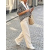 image:imageCicy Bell Womens Floral Color Block V Neck Blouses Puff Sleeve Boho TopsLeopard Print