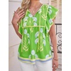 image:imageCicy Bell Womens Floral Peplum Babydoll Tops Ruffle Cap Sleeve V Neck Blouses Summer Casual Boho Flowy ShirtsOlive Drab