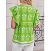 image:imageCicy Bell Womens Floral Peplum Babydoll Tops Ruffle Cap Sleeve V Neck Blouses Summer Casual Boho Flowy ShirtsOlive Drab