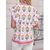 image:imageCicy Bell Womens Floral Peplum Babydoll Tops Ruffle Cap Sleeve V Neck Blouses Summer Casual Boho Flowy ShirtsPurple