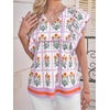 image:imageCicy Bell Womens Floral Peplum Babydoll Tops Ruffle Cap Sleeve V Neck Blouses Summer Casual Boho Flowy ShirtsPurple