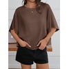 image:imageCicy Bell Womens Oversized T Shirts Batwing Half Sleeve Summer Casual Crewneck Cropped Tops Loose Fit Basic TeesBrown