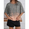 image:imageCicy Bell Womens Oversized T Shirts Batwing Half Sleeve Summer Casual Crewneck Cropped Tops Loose Fit Basic TeesGrayish Orange