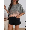image:imageCicy Bell Womens Oversized T Shirts Batwing Half Sleeve Summer Casual Crewneck Cropped Tops Loose Fit Basic TeesGrayish Orange