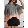 image:imageCicy Bell Womens Oversized T Shirts Batwing Half Sleeve Summer Casual Crewneck Cropped Tops Loose Fit Basic TeesGrayish Orange