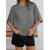 image:imageCicy Bell Womens Oversized T Shirts Batwing Half Sleeve Summer Casual Crewneck Cropped Tops Loose Fit Basic TeesGrey