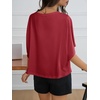 image:imageCicy Bell Womens Oversized T Shirts Batwing Half Sleeve Summer Casual Crewneck Cropped Tops Loose Fit Basic TeesRed