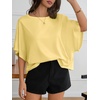 image:imageCicy Bell Womens Oversized T Shirts Batwing Half Sleeve Summer Casual Crewneck Cropped Tops Loose Fit Basic TeesYellow