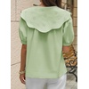 image:imageCicy Bell Womens Peter Pan Collar Button Down Shirts Puff Short Sleeve Summer Casual Eyelet Tops Cotton Loose Fit BlousesGreen