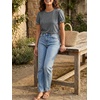image:imageCicy Bell Womens Ruffle Short Sleeve T Shirt Summer Casual Crew Neck Tops Loose Fit Basic TeesDark Grey