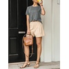 image:imageCicy Bell Womens Ruffle Short Sleeve T Shirt Summer Casual Crew Neck Tops Loose Fit Basic TeesDark Grey
