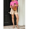 image:imageCicy Bell Womens Ruffle Short Sleeve T Shirt Summer Casual Crew Neck Tops Loose Fit Basic TeesRose Red