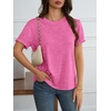 image:imageCicy Bell Womens Ruffle Short Sleeve T Shirt Summer Casual Crew Neck Tops Loose Fit Basic TeesRose Red