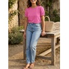 image:imageCicy Bell Womens Ruffle Short Sleeve T Shirt Summer Casual Crew Neck Tops Loose Fit Basic TeesRose Red