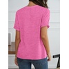 image:imageCicy Bell Womens Ruffle Short Sleeve T Shirt Summer Casual Crew Neck Tops Loose Fit Basic TeesRose Red