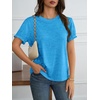 image:imageCicy Bell Womens Ruffle Short Sleeve T Shirt Summer Casual Crew Neck Tops Loose Fit Basic TeesRoyal Blue