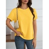 image:imageCicy Bell Womens Ruffle Short Sleeve T Shirt Summer Casual Crew Neck Tops Loose Fit Basic TeesYellow