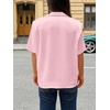 image:imageCicy Bell Womens Short Sleeve Satin Button Down Shirts Dressy Casual Tops  V Neck Relaxed Fit Work Attire Office Wear Business OutfitsPink