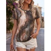 image:imageCicy Bell Womens Summer Floral TShirts Short Sleeve Crew Neck Trendy Casual Tops Loose Fit TeesBlackbrown