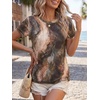 image:imageCicy Bell Womens Summer Floral TShirts Short Sleeve Crew Neck Trendy Casual Tops Loose Fit TeesBlackbrown