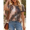 image:imageCicy Bell Womens Summer Floral TShirts Short Sleeve Crew Neck Trendy Casual Tops Loose Fit TeesBlackbrown