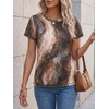 image:imageCicy Bell Womens Summer Floral TShirts Short Sleeve Crew Neck Trendy Casual Tops Loose Fit TeesBlackbrown
