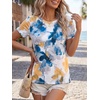 image:imageCicy Bell Womens Summer Floral TShirts Short Sleeve Crew Neck Trendy Casual Tops Loose Fit TeesFloral Blue