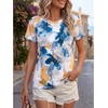 image:imageCicy Bell Womens Summer Floral TShirts Short Sleeve Crew Neck Trendy Casual Tops Loose Fit TeesFloral Blue