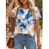 image:imageCicy Bell Womens Summer Floral TShirts Short Sleeve Crew Neck Trendy Casual Tops Loose Fit TeesFloral Blue