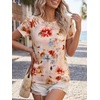 image:imageCicy Bell Womens Summer Floral TShirts Short Sleeve Crew Neck Trendy Casual Tops Loose Fit TeesFloral Color