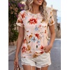 image:imageCicy Bell Womens Summer Floral TShirts Short Sleeve Crew Neck Trendy Casual Tops Loose Fit TeesFloral Color